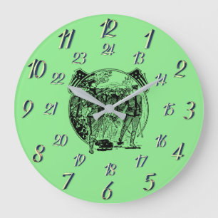 Grüne Vintage-Militärzeit Große Uhr