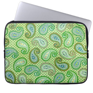 Grüne Vintage Muster-Beschaffenheits-Laptop-Hüls Laptopschutzhülle