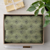 Grüne Vintage Schädel Seidenpapier (Geschenk)