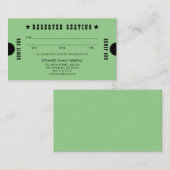 Grüne Vintage Sitzplatzreservierung Termine (Vorne/Hinten)