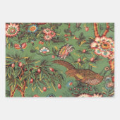 Grüne Vintage Textilblumenmuster Geschenkpapier Set (Vorderseite)