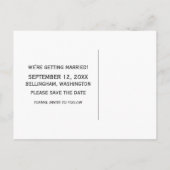 Grüne Vintage Uhr Save the Date Postkarte (Rückseite)