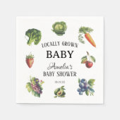 Grüne Vintage Veggie Grown Baby Shower Serviette (Vorderseite)