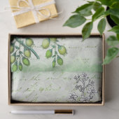 Grüne Vintage Vögel Seidenpapier (Geschenk)