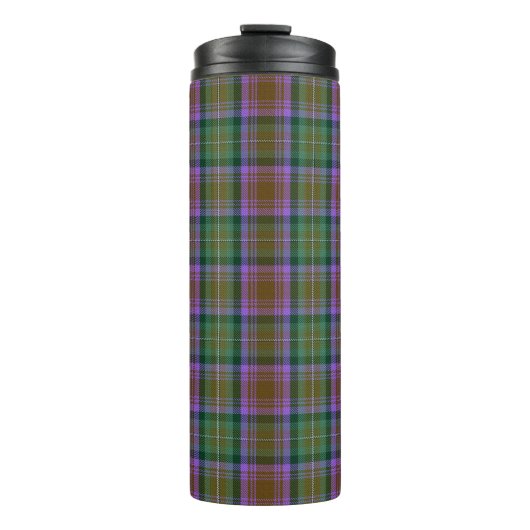 Grüne Violette Erde Tartan Kariert Thermosbecher (Vorderseite)