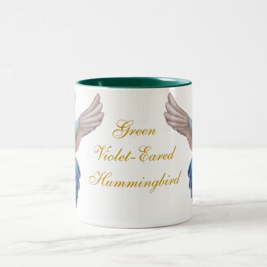 Grüne violette ohrige Kolibri-Tasse Zweifarbige Tasse (Mittel)