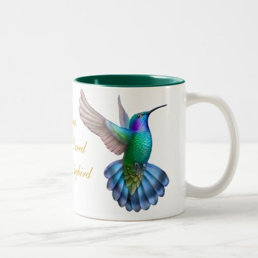 Grüne violette ohrige Kolibri-Tasse Zweifarbige Tasse (Rechts)