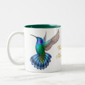 Grüne violette ohrige Kolibri-Tasse Zweifarbige Tasse (Links)