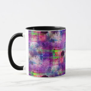 Grüne, violette Textur Aquarell entwerfen Tasse