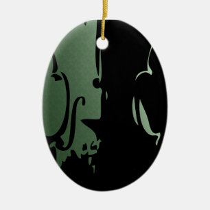 Grüne Violinen-Verzierung Keramik Ornament