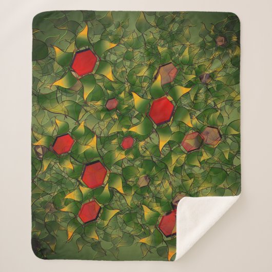 Grüne, virtuelle Blütenblätter, Blätter und rote H Sherpadecke (Vorderseite)