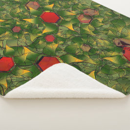 Grüne, virtuelle Blütenblätter, Blätter und rote H Sherpadecke