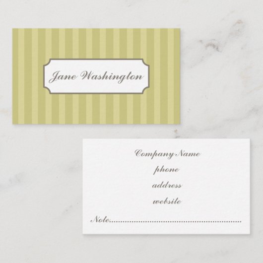 Grüne Visitenkarte (Vorne/Hinten)