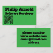 Grüne Visitenkarte (Vorne/Hinten)