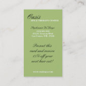 Grüne Visitenkarte (Rückseite)