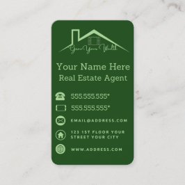 Grüne Visitenkarte für echte Anwesen-Agent