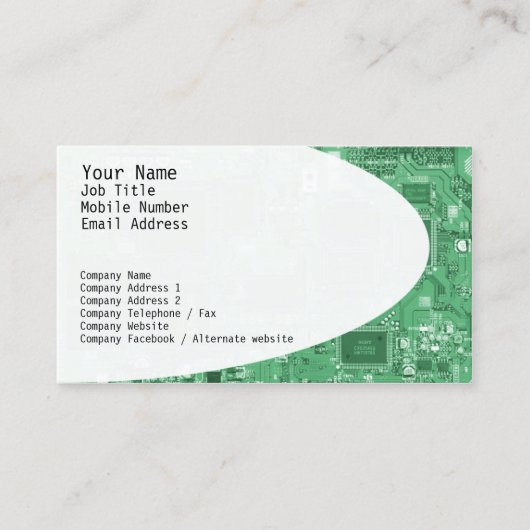 Grüne Visitenkarte für elektronische Schaltkreise (Vorderseite)