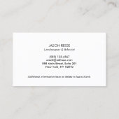 Grüne Visitenkarte für Rasenpflege und Landung (Rückseite)