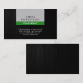 Grüne Visitenkarte für Silbergrau dunkles Holz (Vorne/Hinten)