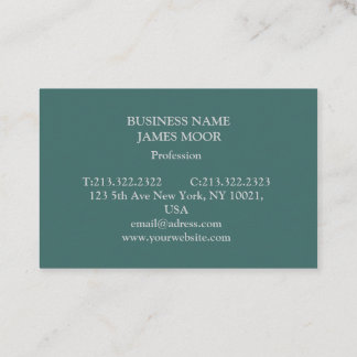 Grüne Visitenkarte mit grauer Schrift