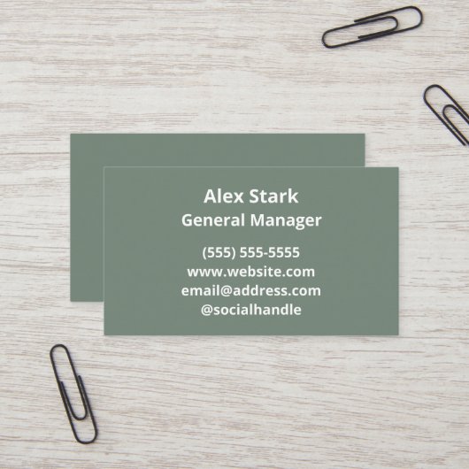 Grüne Visitenkarten mit fester Größe Visitenkarte (Vorderseite/Rückseite Beispiel)