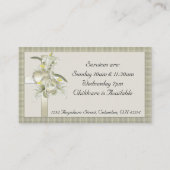 Grüne Visitenkarten mit Gold Cross/Herz/Blume Visitenkarte (Rückseite)