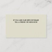 Grüne Visitenkarten - NEUE Visitenkarte (Rückseite)