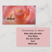 Grüne Visitenkarten Rosa Rose Blumenmüde Visitenkarte (Vorne/Hinten)