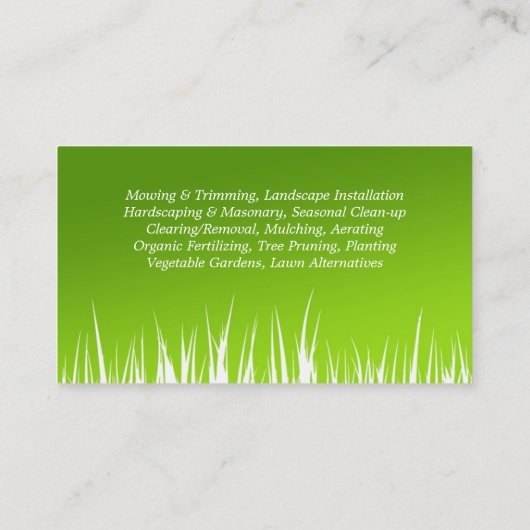 Grüne Visitenkarten Visitenkarte (Rückseite)