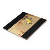 Grüne Vögel auf Ahornbaum, japanische Kunst Fliese (Seite)