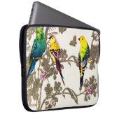 Grüne Vögel Blumengewässer Silberfarben Glitzer Laptopschutzhülle (Vorne Rechts)