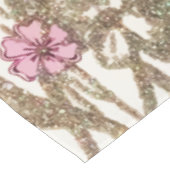 Grüne Vögel Blumengewässer Silberfarben Glitzer Tischdecke (Schrägansicht)