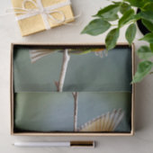 Grüne Vögel Frolisch auf dem Baumfoto Seidenpapier (Geschenk)