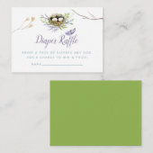 Grüne Vögel Nest Twin Baby Dusche Windel Windeln R Begleitkarte (Vorne/Hinten)