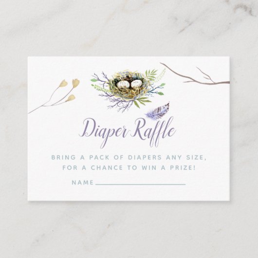 Grüne Vögel Nest Twin Baby Dusche Windel Windeln R Begleitkarte (Vorderseite)