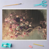 Grüne Vögel und lebhafte Blüten, Ätherische Bäume Seidenpapier (Basteln)