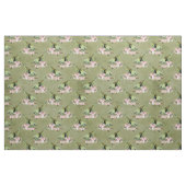 Grüne Vögel und rosa Blüten Stoff (Fat Quarter (45,7 x 55,9 cm))