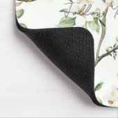 Grüne Vögel Weiße Blumen Baum Mousepad (Ecke)
