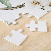 Grüne Vögel Weiße Blumen Baum Puzzle (Seite)