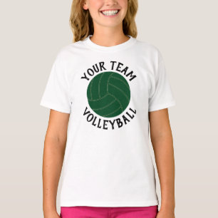 Grüne Volleyballmannschaft der Mädchen, Spielernam T-Shirt
