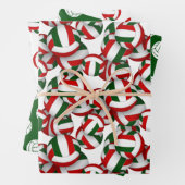 Grüne Volleyballmannschaft feiert Geburtstag Geschenkpapier Set (Beispiel)