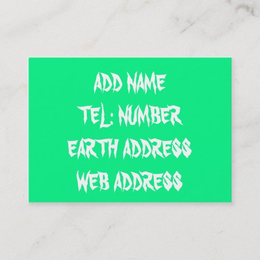 Grüne Vollfarbenkarte Visitenkarte (Vorderseite)