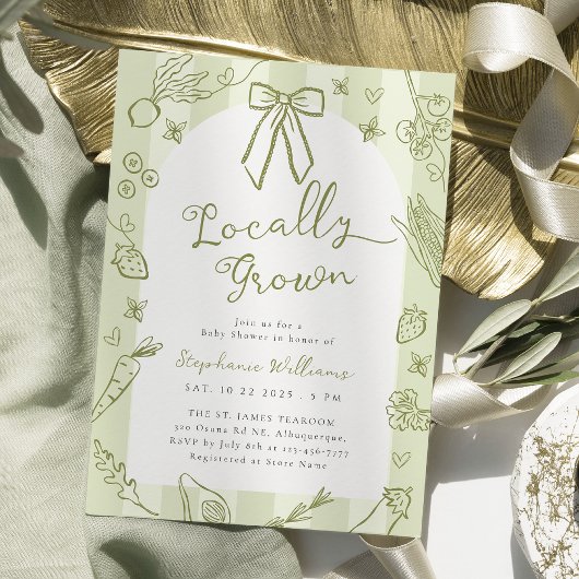 Grüne, vor Ort gezüchtete Bauern Kinderdusche Einl Einladung