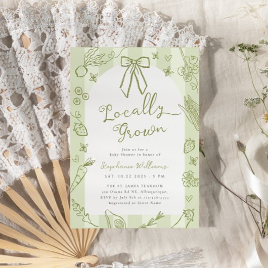 Grüne, vor Ort gezüchtete Bauern Kinderdusche Einl Einladung