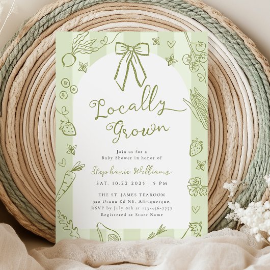 Grüne, vor Ort gezüchtete Bauern Kinderdusche Einl Einladung