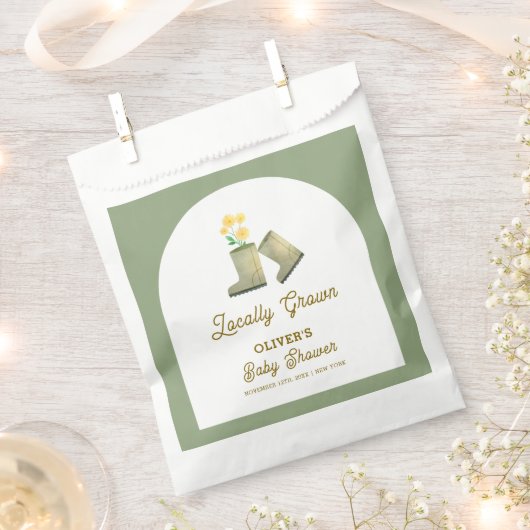 Grüne, vor Ort gezüchtete Blumenstiefel Babydusche Geschenktütchen (Ausgeschnitten)