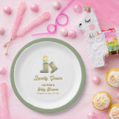 Grüne, vor Ort gezüchtete Blumenstiefel Babydusche Pappteller (Party)