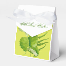 Grüne Vordrucke auf einem Vordruckfeld Geschenkschachtel