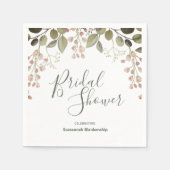 Grüne Vorlage für das Brautparty "Blumenmuster an Serviette (Vorderseite)