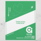 Grüne Vorlage für den Flyer der Reiseagentur (Hinten)